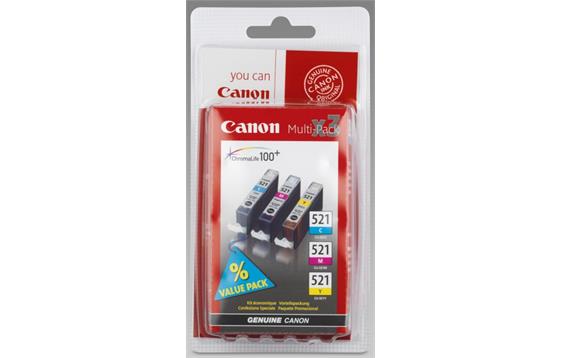 778094 Canon  Blekk CANON CLI-521 Value Pack C/M/Y(3) 